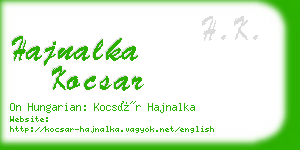 hajnalka kocsar business card